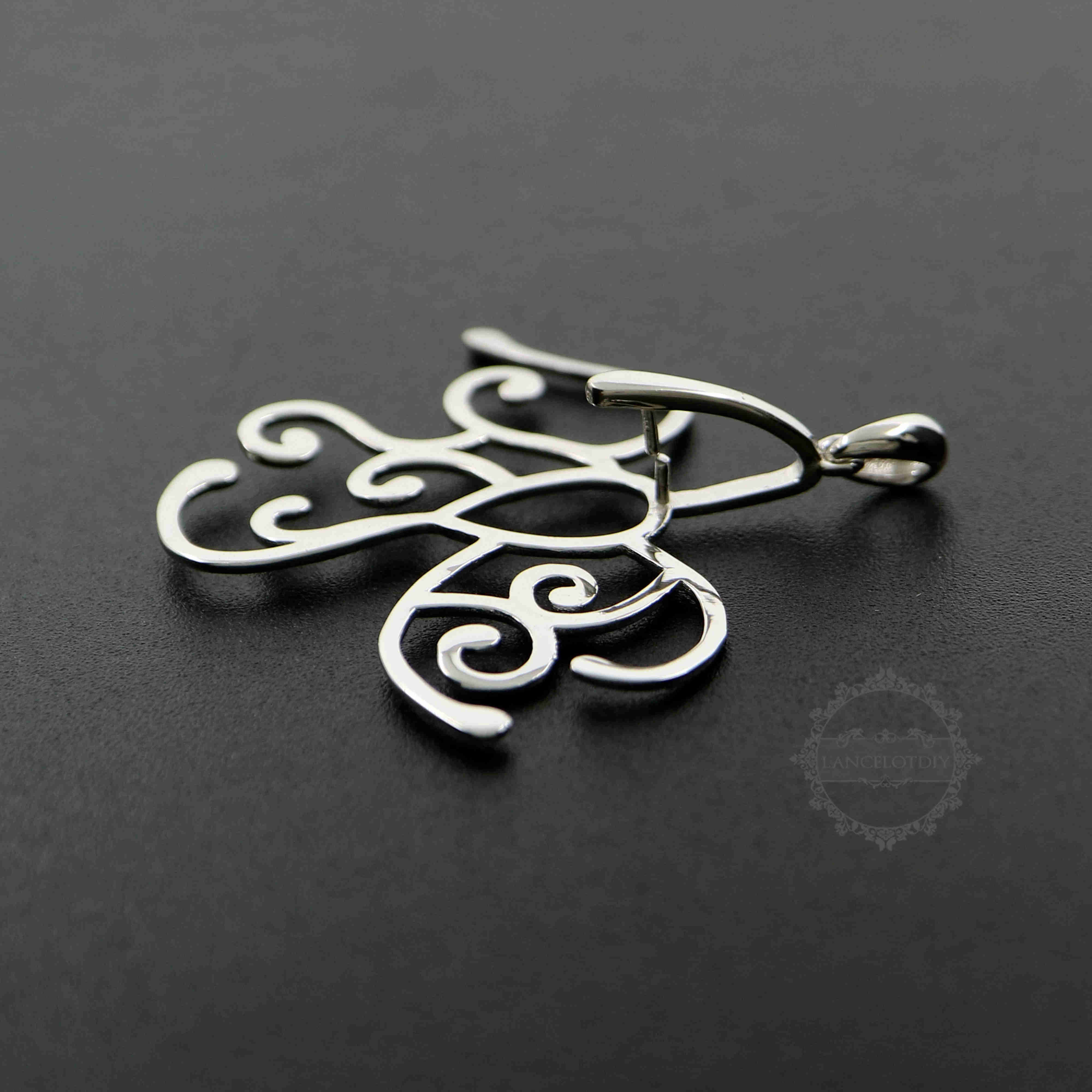 1Pcs 50MM Solid 925 Sterling Silver Adjustable Wire Stone Holder DIY Pendant Charm Supplies 1320327 - Click Image to Close